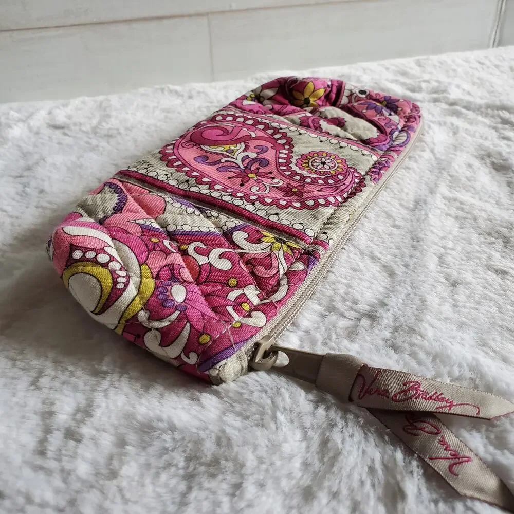 Vera Bradley Brush and Pencil Pouch in Paisley Meets Plaid Pattern